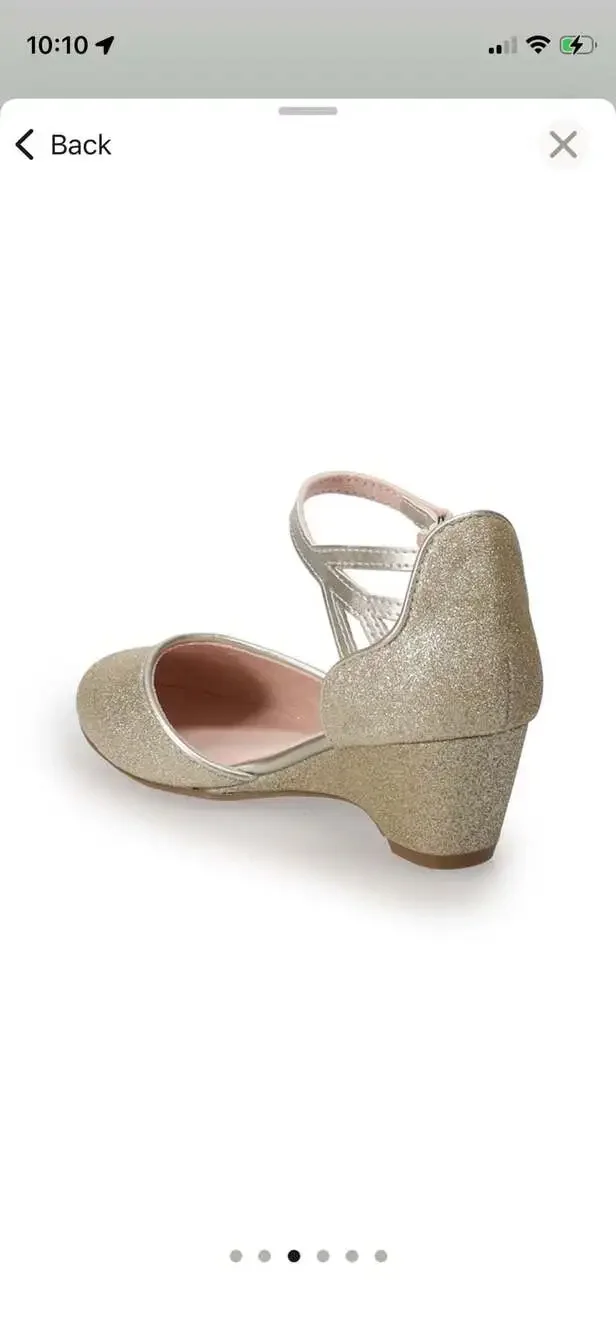 Sonoma Goods For Life Gamoraa Girls' Gold Glitter Dress Shoes Size 6